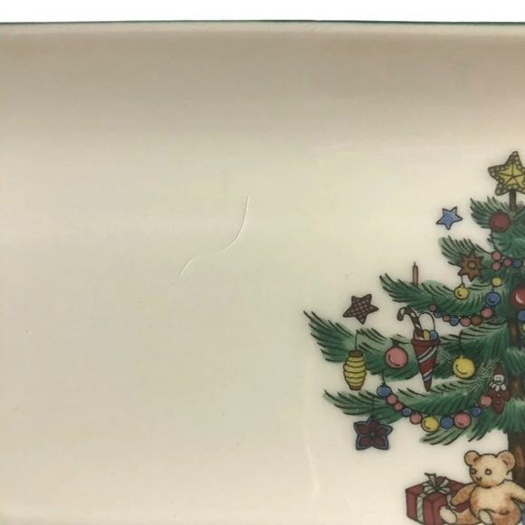 Vintage NIKKO "Christmastime" Christmas Tree Rectangle 9" Mint Serving Dish Tray - Picture 4 of 7
